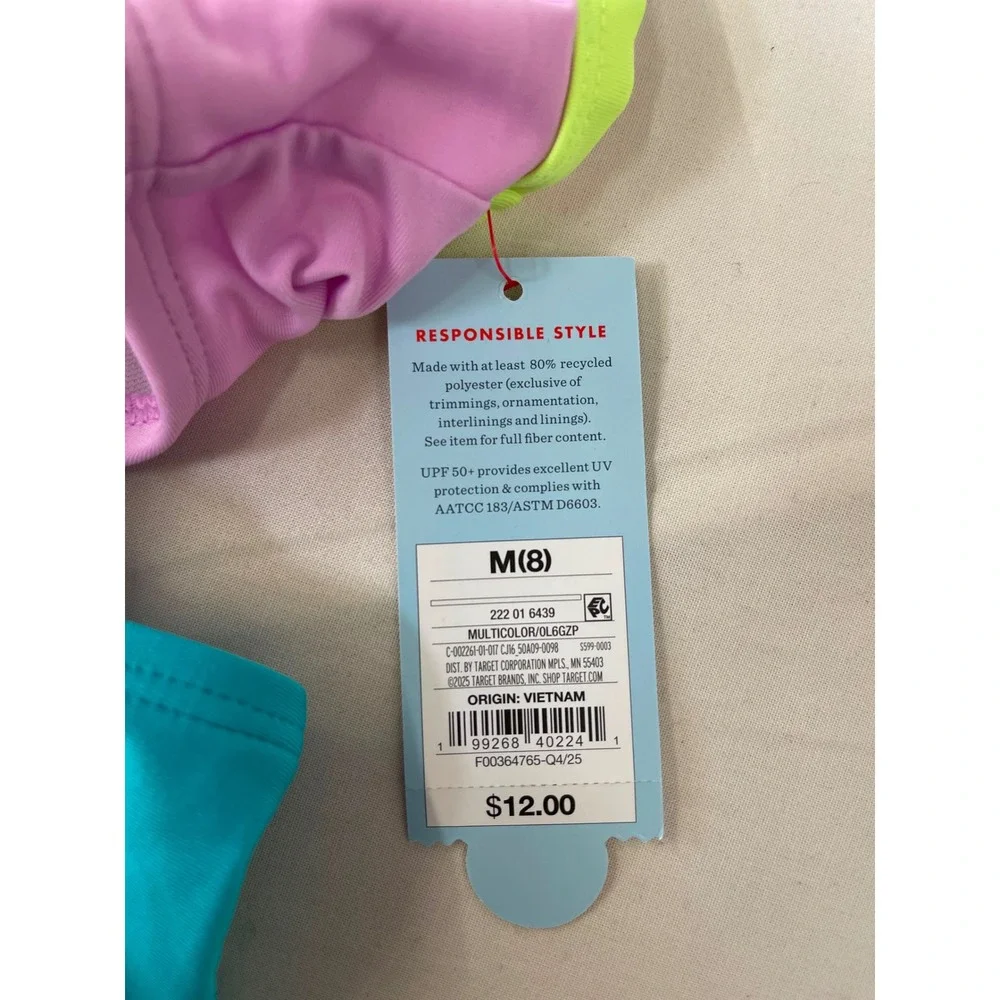Cat & Jack Girls Colorblock Cutout One-Piece Swimsuit Size M (8) NWT